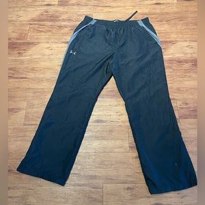 Under Armour Windbreaker Track Pants Ankle Zip Mesh Lined Activewear Y2K